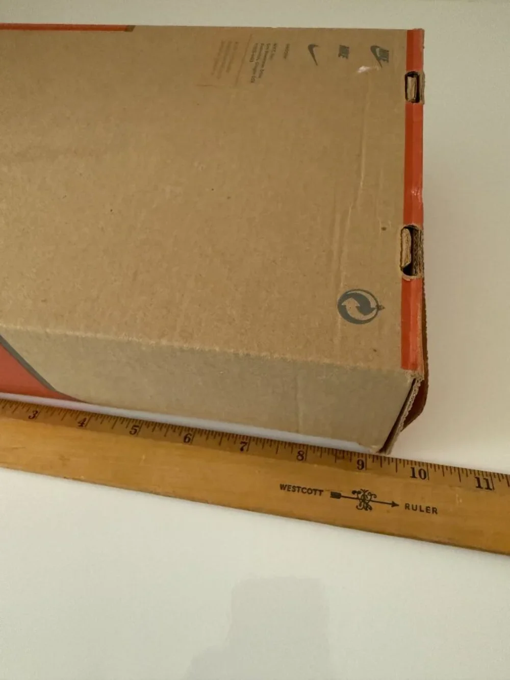 Vtg Nike empty shoebox in classic orange & brown eco-friendly design Just Do It